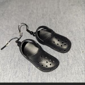 Black Croc Earrings